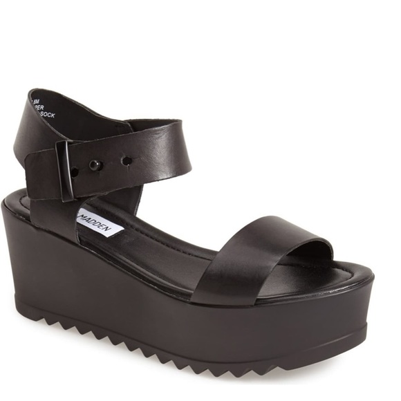 Steve Madden Shoes - Steve Madden Surfside Platform Sandal Black Sz 7.5